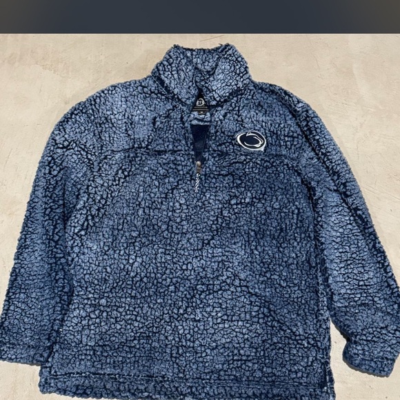 boxercraft Tops - penn state Blue Sherpa Quarter-Zip Pullover